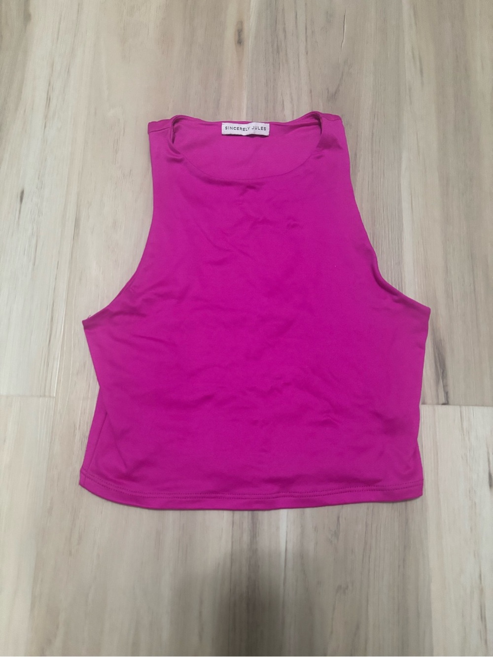Sincerely Jules Bright Pink Crop Tank
